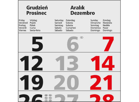 3-Monatskalender Mehrblock Maxi Light 3 mehrsprachig