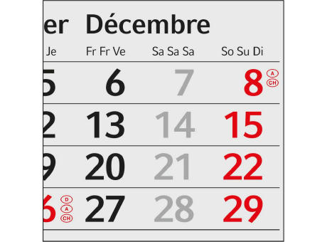 Tischkalender Desktop 3 Steel Edelstahl-Aufsteller gebürstet