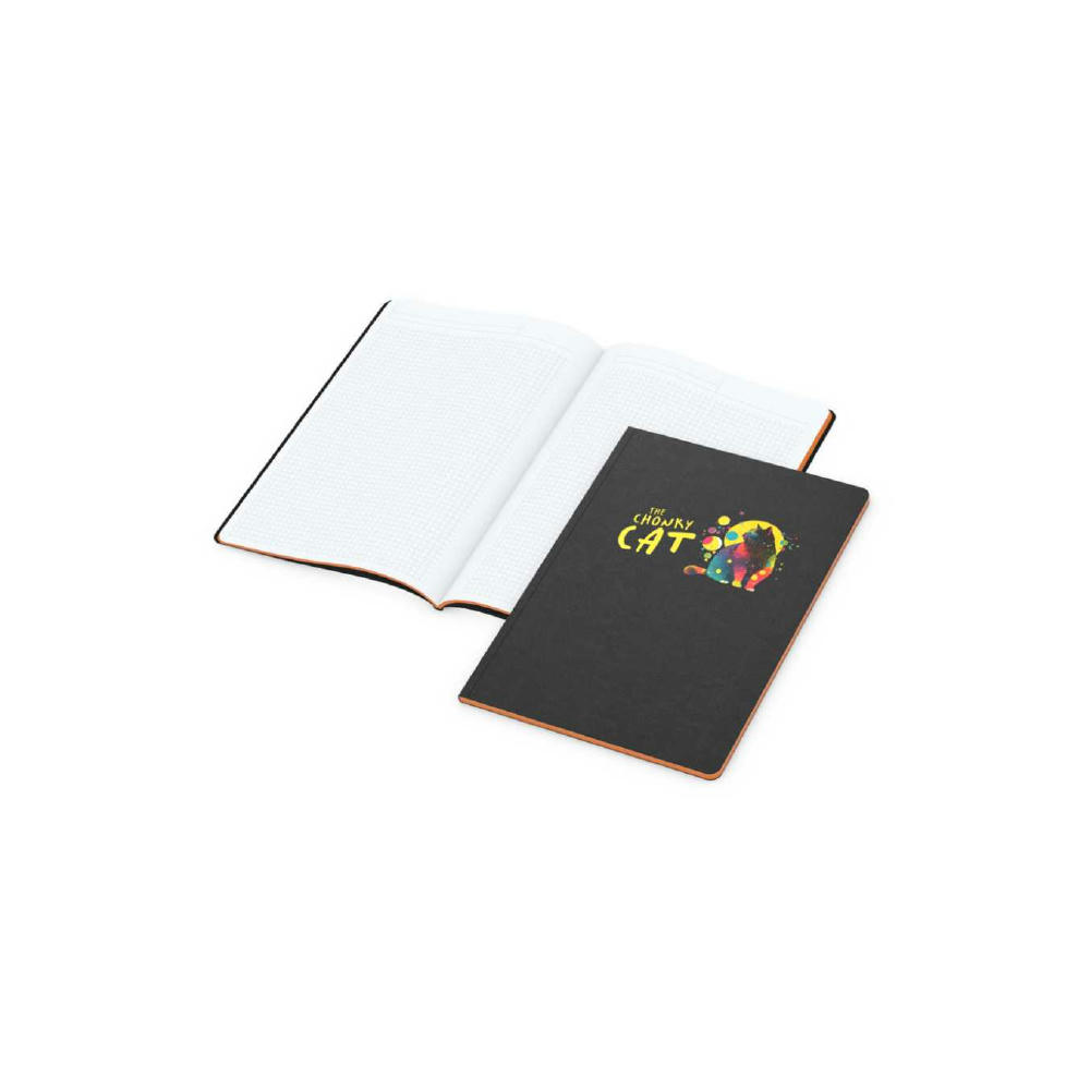 Notizbuch Tablet-Book Farbschnitt Naturkarton-Softcover schwarz
