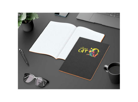 Notizbuch Tablet-Book Farbschnitt Naturkarton-Softcover schwarz