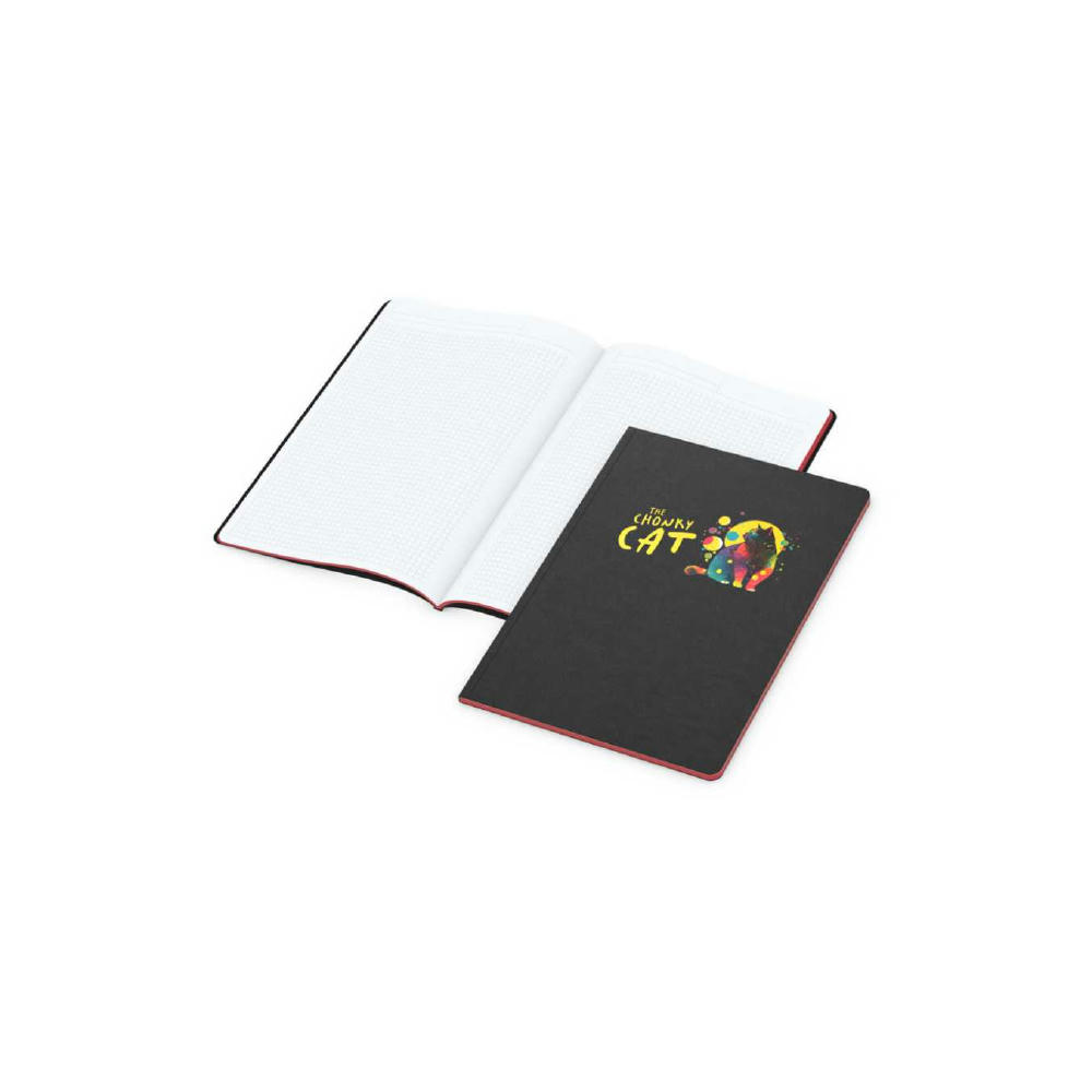 Notizbuch Tablet-Book Farbschnitt Naturkarton-Softcover schwarz