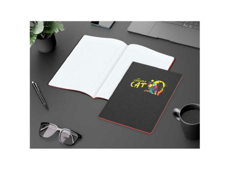 Notizbuch Tablet-Book Farbschnitt Naturkarton-Softcover schwarz