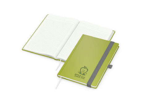 Notizbuch Organic-Book Recycling-Inhaltspapier Apfelleder-Hardcover farbig A5