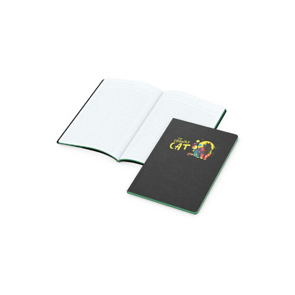 Notizbuch Tablet-Book Farbschnitt Naturkarton-Softcover schwarz