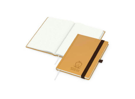 Notizbuch Organic-Book Recycling-Inhaltspapier Apfelleder-Hardcover farbig A5