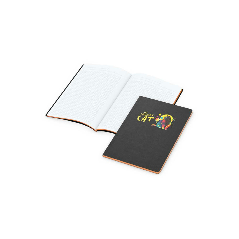 Notizbuch Tablet-Book Farbschnitt Naturkarton-Softcover schwarz