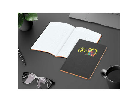 Notizbuch Tablet-Book Farbschnitt Naturkarton-Softcover schwarz