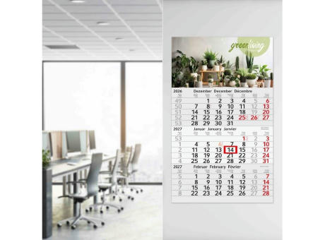 3-Monatskalender Einblatt Budget 3 Recycling-Kalendariumspapier Schrift leicht