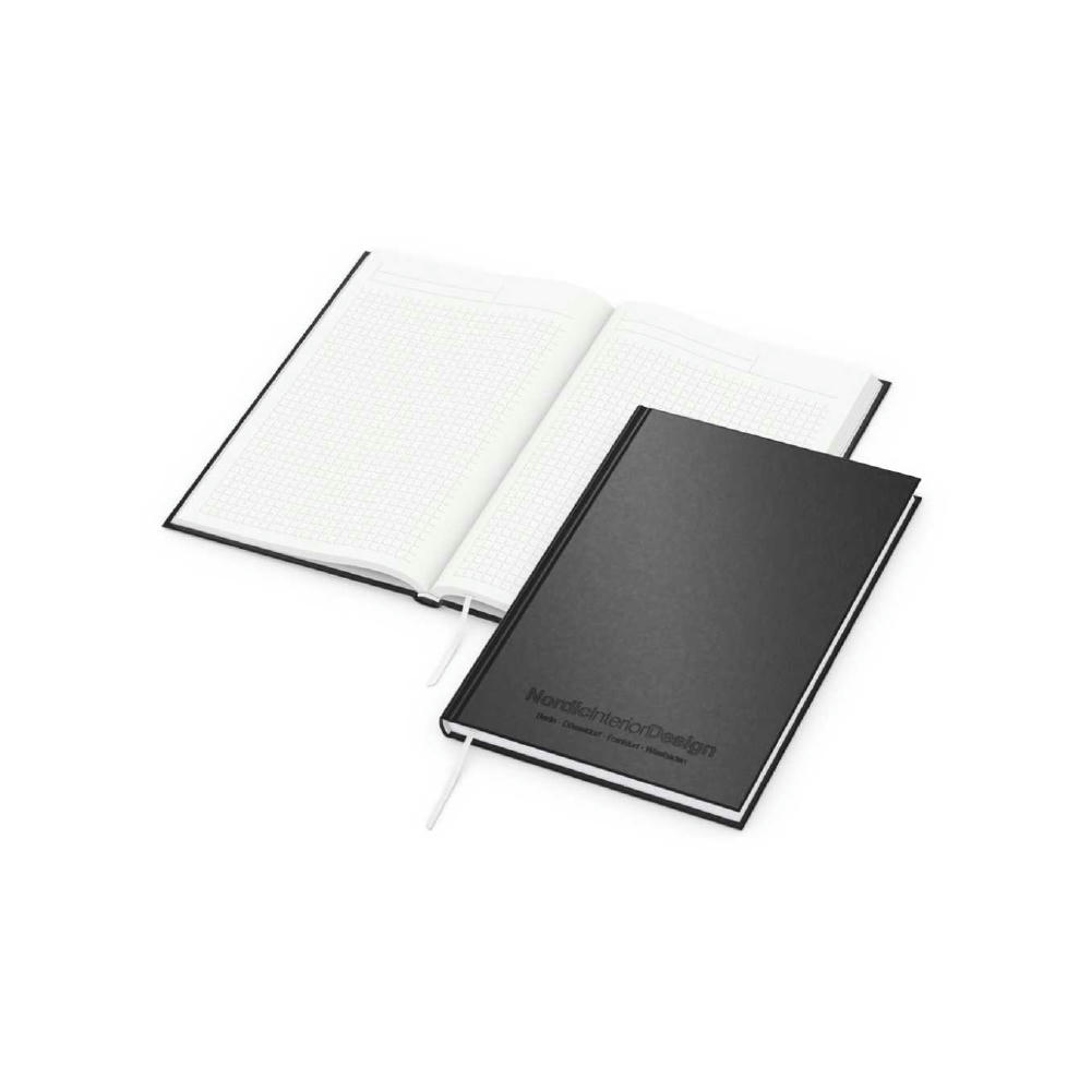 Notizbuch Note-Book Recycling-Inhaltspapier Ecken spitz Hardcover schwarz