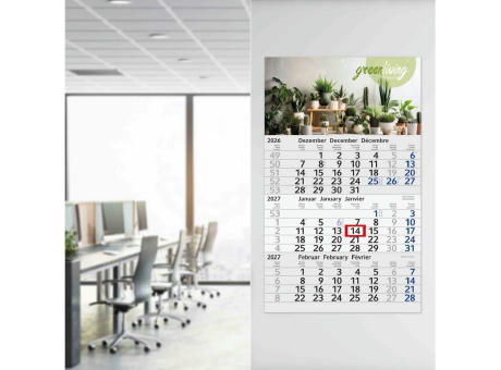 3-Monatskalender Einblatt Budget 3 Recycling-Kalendariumspapier Schrift leicht