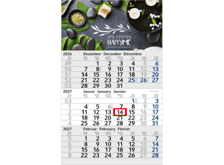 3-Monatskalender Einblatt Budget 3 Schrift leicht