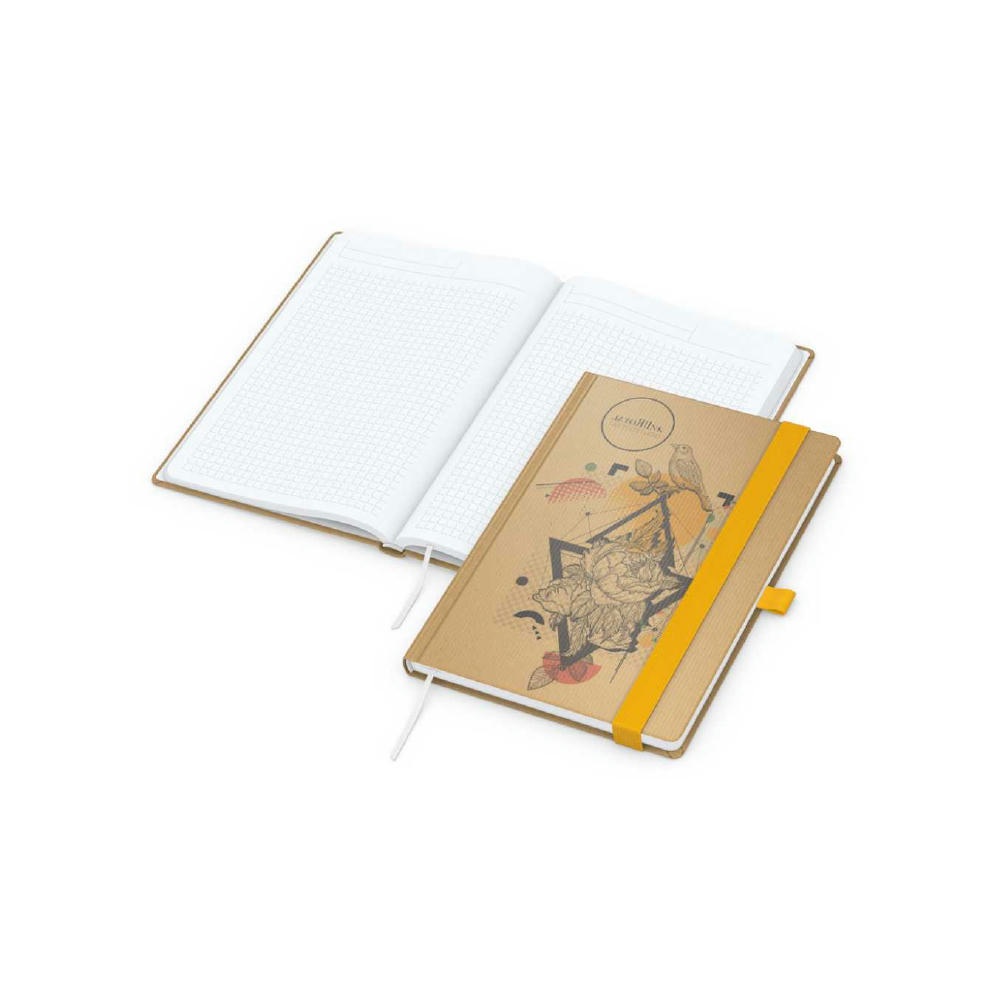 Notizbuch Match-Book Naturpapier-Hardcover individuell bedruckt