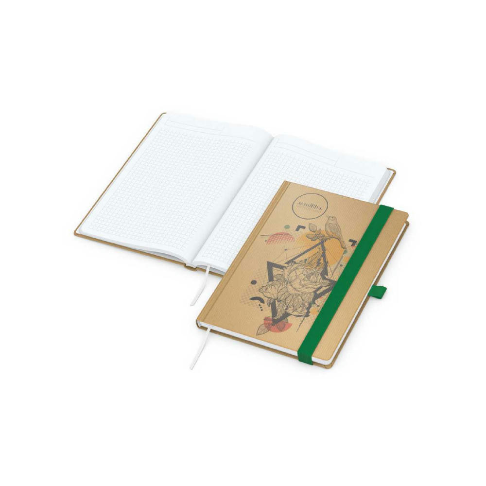 Notizbuch Match-Book Naturpapier-Hardcover individuell bedruckt