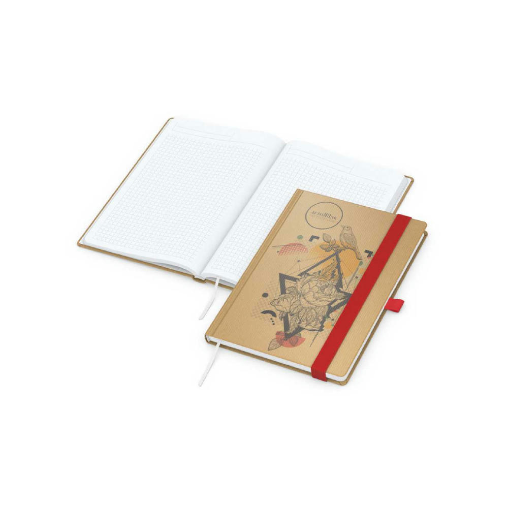 Notizbuch Match-Book Naturpapier-Hardcover individuell bedruckt