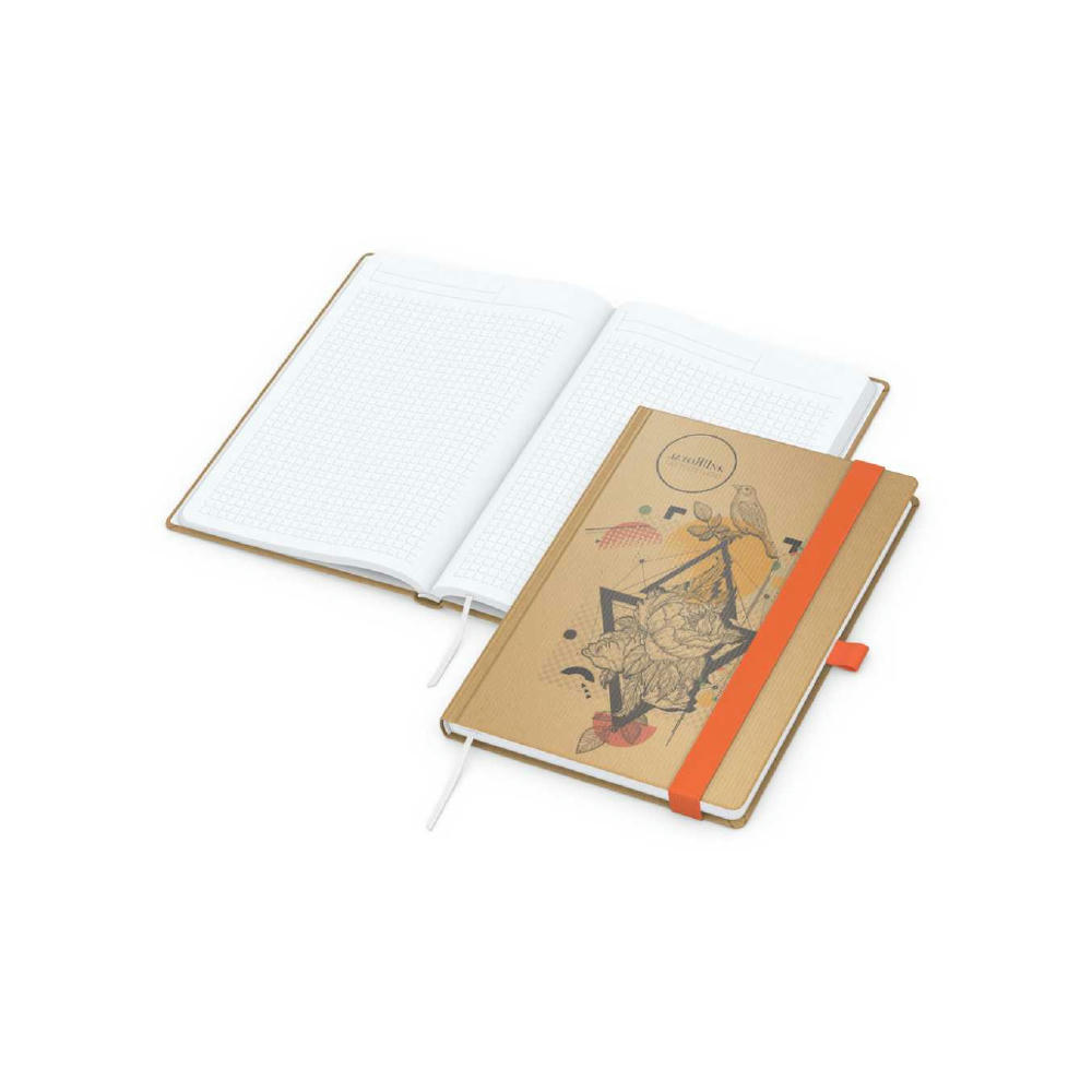Notizbuch Match-Book Naturpapier-Hardcover individuell bedruckt
