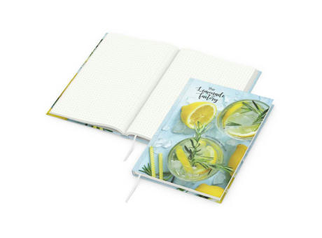 Notizbuch Note-Book Recycling-Inhaltspapier Ecken spitz Hardcover individuell