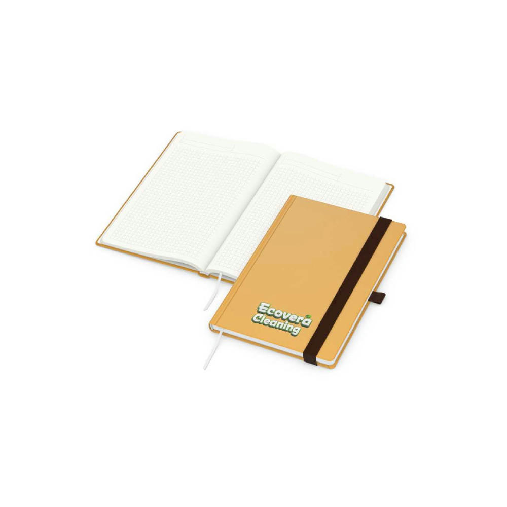 Notizbuch Organic-Book Recycling-Inhaltspapier Apfelleder-Hardcover farbig A5