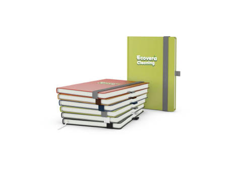 Notizbuch Organic-Book Recycling-Inhaltspapier Apfelleder-Hardcover farbig A5