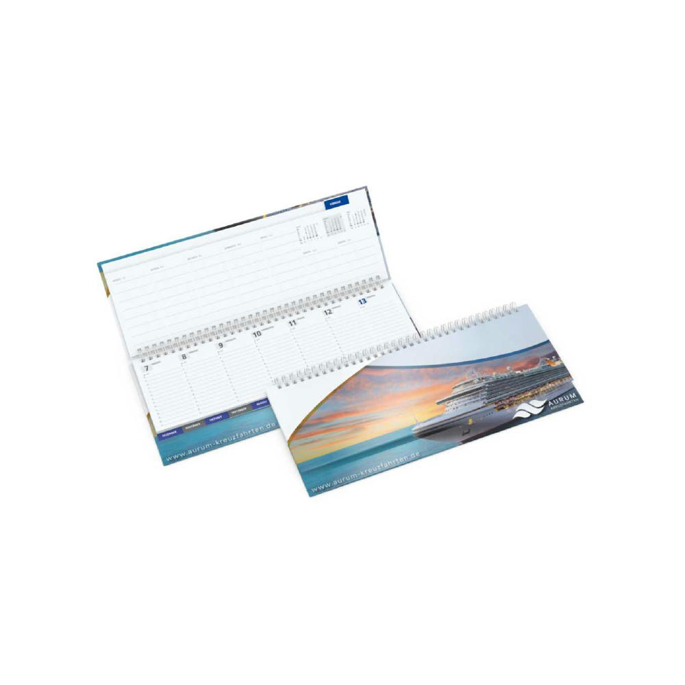 Tisch-Querkalender Master Monatsregister 1 Woche = 2 Seiten 8–21 Uhr