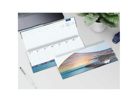 Tisch-Querkalender Master Monatsregister 1 Woche = 2 Seiten 8–21 Uhr