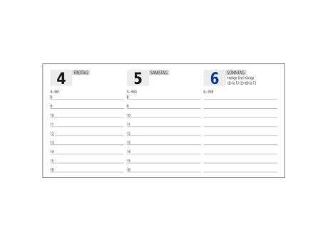Tisch-Querkalender Master 1 Woche = 2 Seiten 8–21 Uhr
