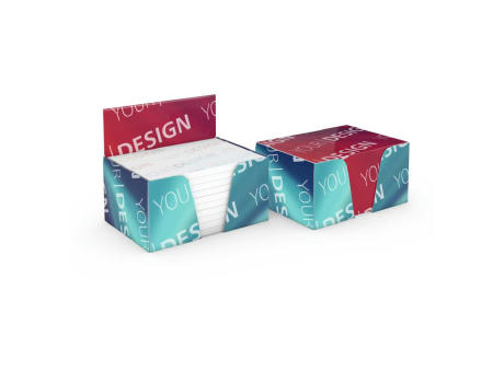 Haftnotiz-Box Pop-Up-Box Haftnotizblöcke weiß Karton-Box individuell bedruckt