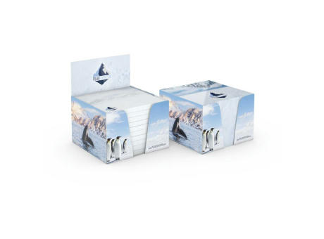 Haftnotiz-Box Pop-Up-Box Haftnotizblöcke weiß Karton-Box individuell bedruckt