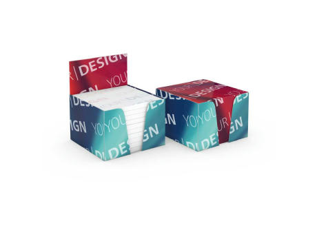 Haftnotiz-Box Pop-Up-Box Haftnotizblöcke weiß Karton-Box individuell bedruckt
