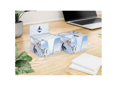 Haftnotiz-Box Pop-Up-Box Haftnotizblöcke weiß Karton-Box individuell bedruckt