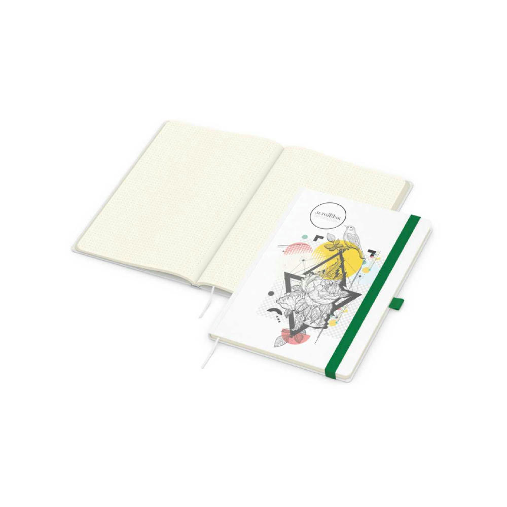 Notizbuch Match-Book Naturpapier-Hardcover individuell bedruckt