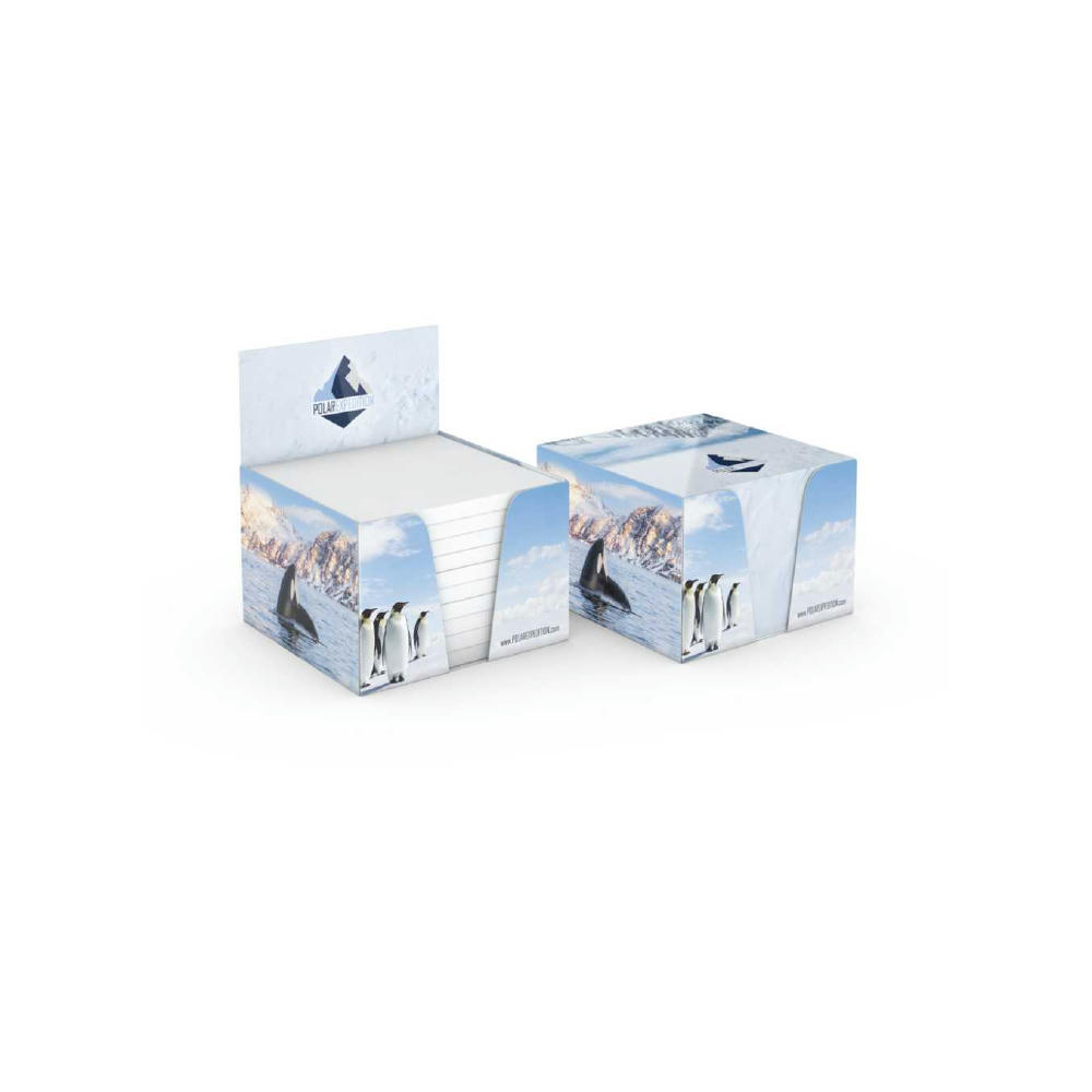 Haftnotiz-Box Pop-Up-Box Haftnotizblöcke weiß Karton-Box individuell bedruckt
