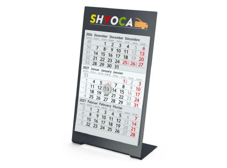 Tischkalender Desktop 3 Color Metallaufsteller farbbeschichtet