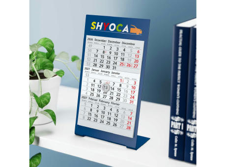 Tischkalender Desktop 3 Color Metallaufsteller farbbeschichtet