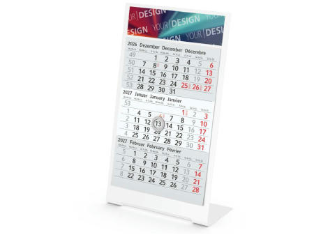 Tischkalender Desktop 3 Color Metallaufsteller farbbeschichtet