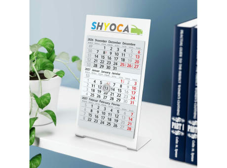 Tischkalender Desktop 3 Color Metallaufsteller farbbeschichtet