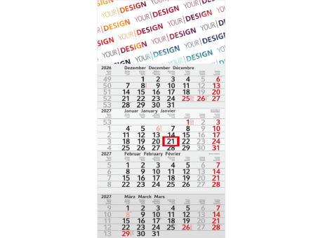 4-Monatskalender Einblatt Budget 4 Recycling-Kalendariumspapier Schrift leicht