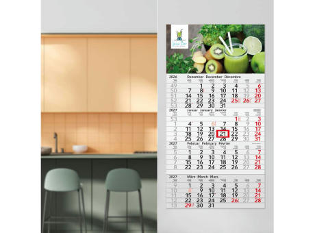 4-Monatskalender Einblatt Budget 4 Recycling-Kalendariumspapier Schrift leicht