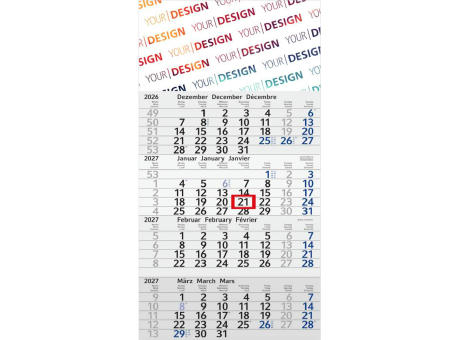 4-Monatskalender Einblatt Budget 4 Recycling-Kalendariumspapier Schrift leicht