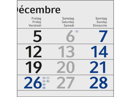 4-Monatskalender Einblatt Budget 4 Recycling-Kalendariumspapier Schrift leicht
