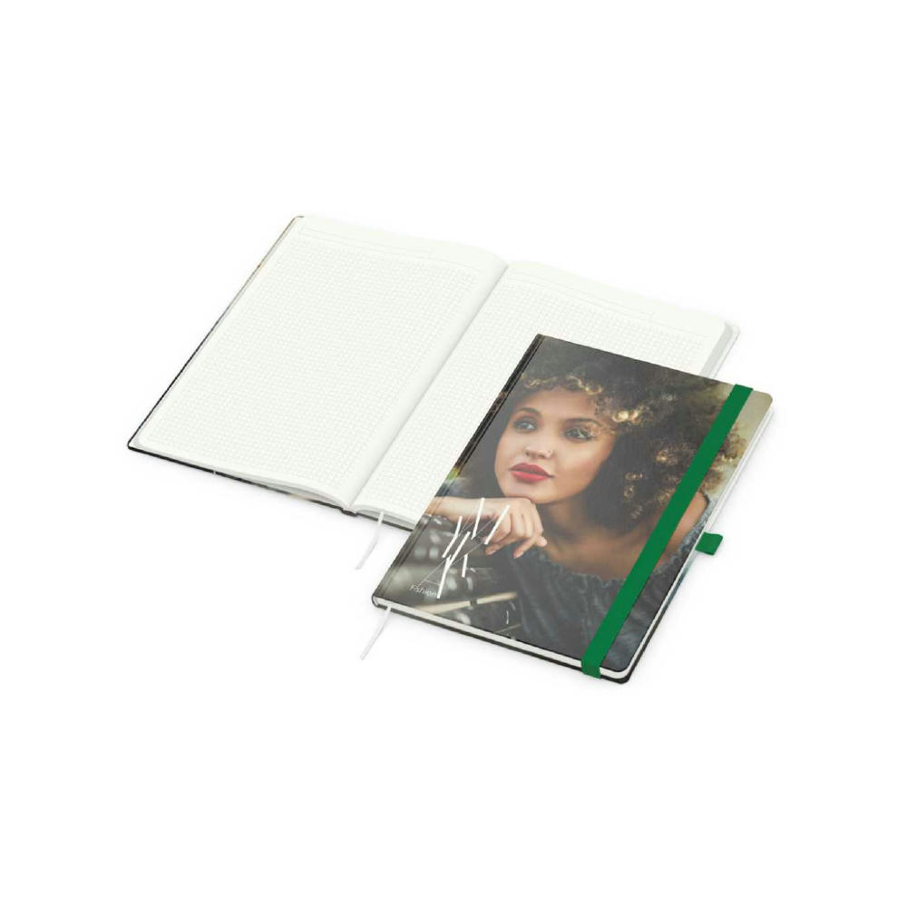 Notizbuch Match-Book Recycling-Inhaltspapier Hardcover individuell bedruckt