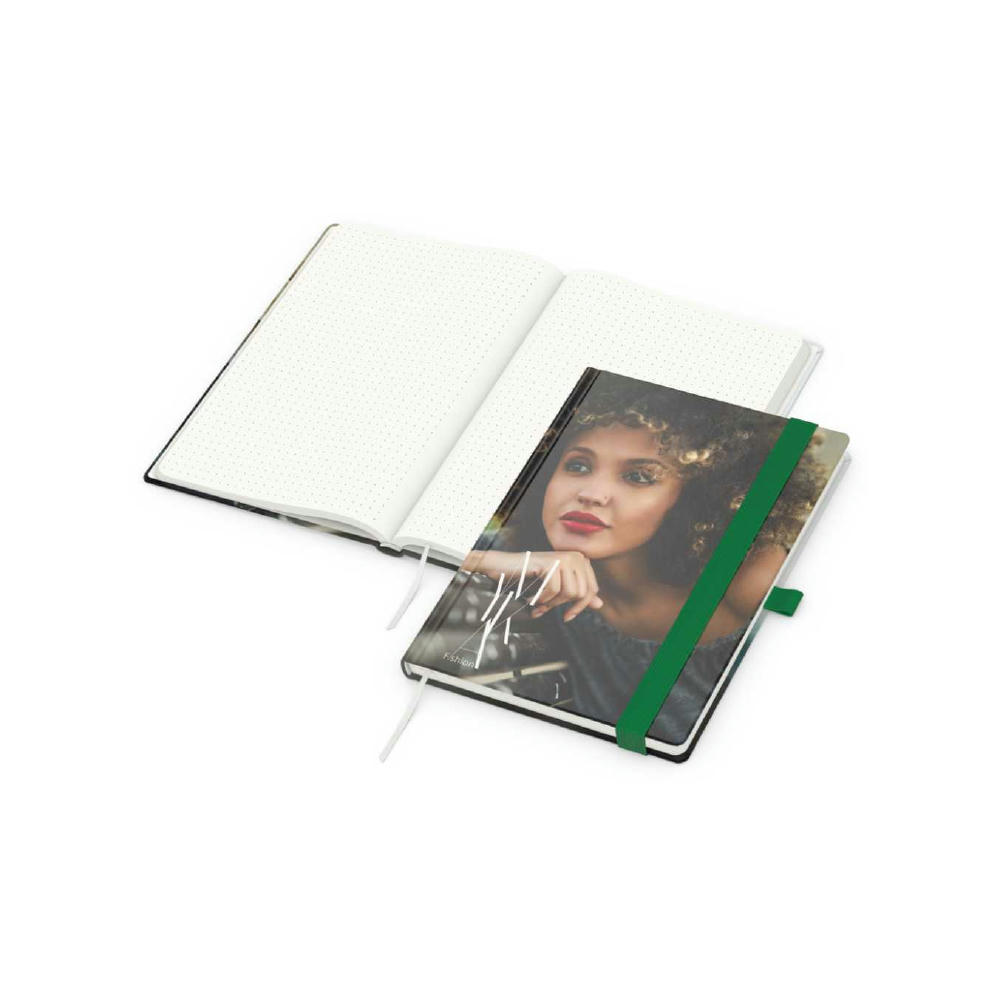 Notizbuch Match-Book Recycling-Inhaltspapier Hardcover individuell bedruckt