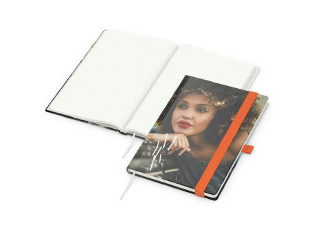 Notizbuch Match-Book Recycling-Inhaltspapier Hardcover individuell bedruckt