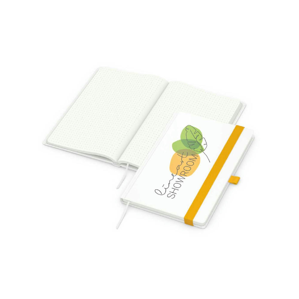 Notizbuch Match-Book Recycling-Inhaltspapier Hardcover individuell bedruckt