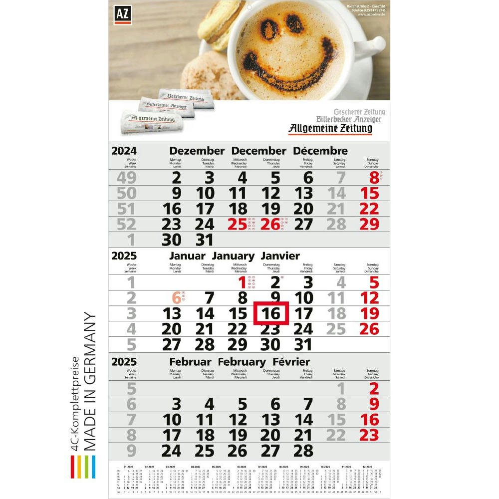 3-Monats-Kalender Primus 3 Post A Bestseller