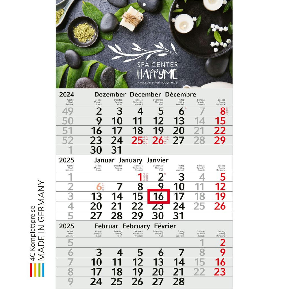 3-Monats-Kalender Budget 3 x.press