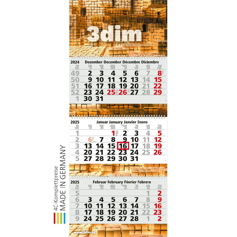 3-Monats-Kalender Maxi Wire-O 3 Bestseller
