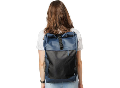 Mochila Con Solapa Enrollable - Azul Oscuro - Hombre