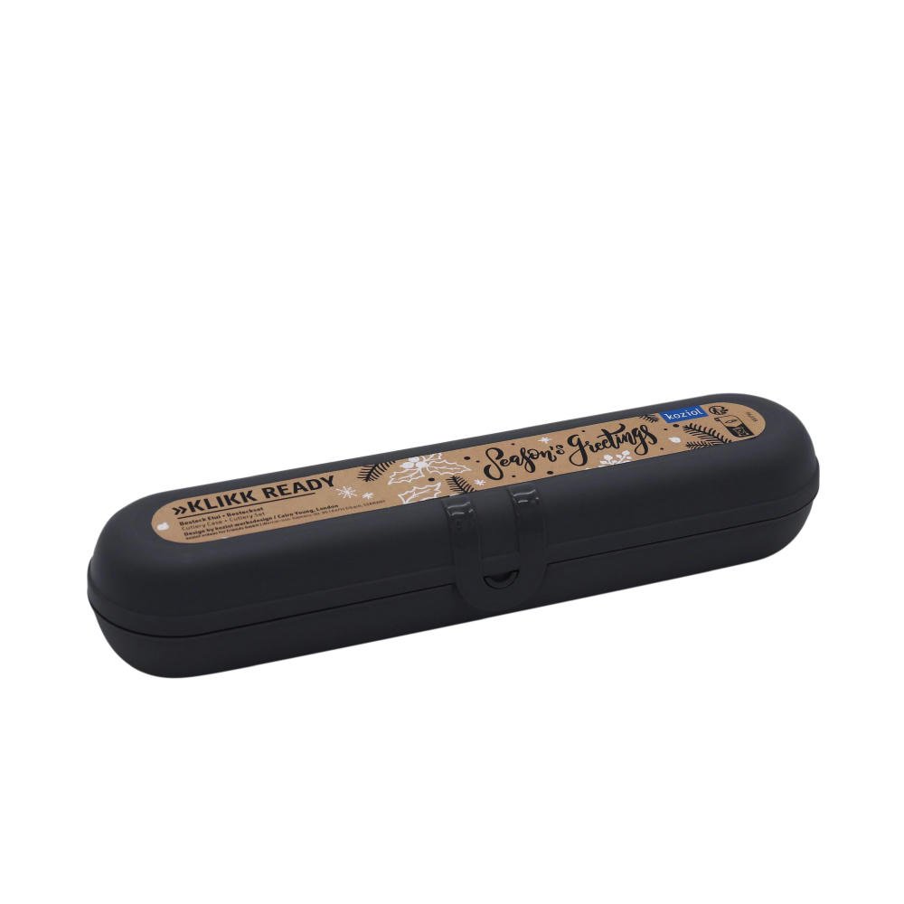 KOZIOL KLIKK READY Besteck Etui + Besteckset + XMAS Sticker