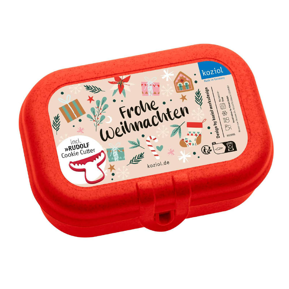KOZIOL PASCAL S + RUDOLF Lunchbox + Ausstecher + XMAS Sticker & Rezepteinleger