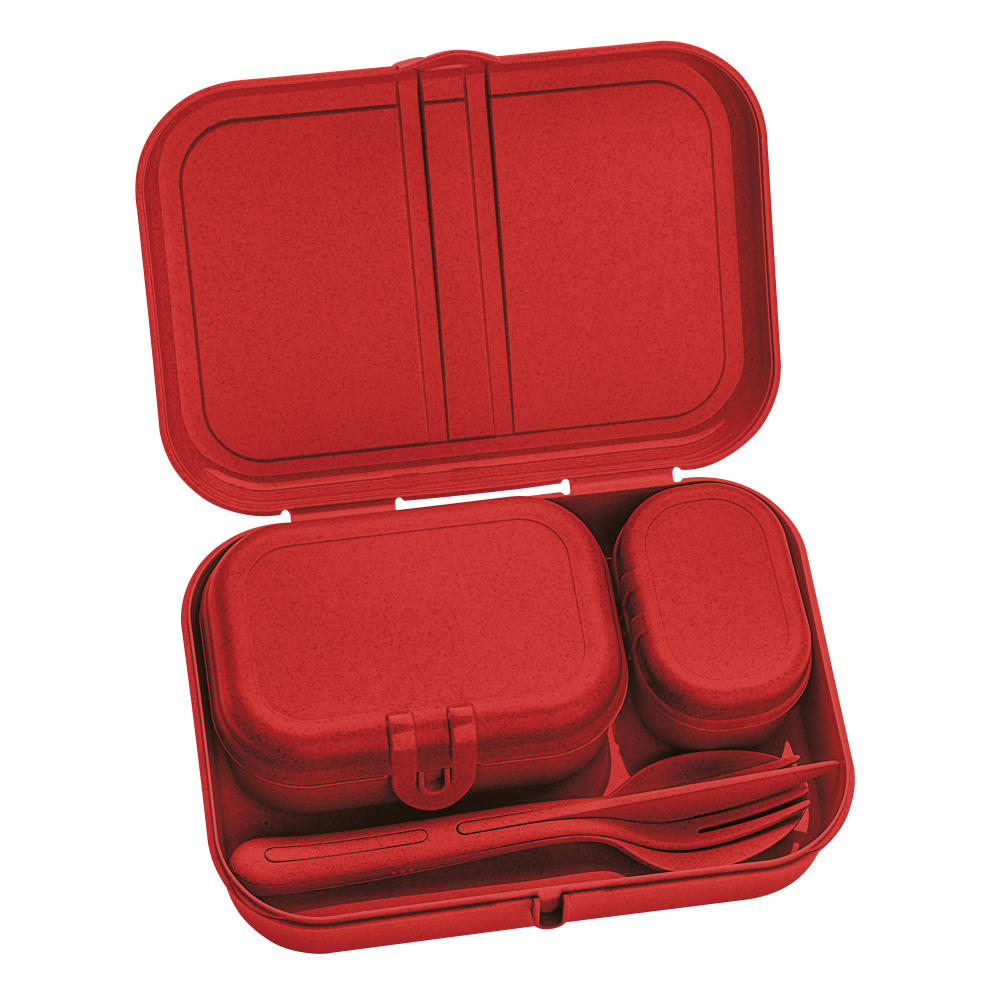 KOZIOL PASCAL READY Lunchbox-Set + Besteck-Set + XMAS Sticker